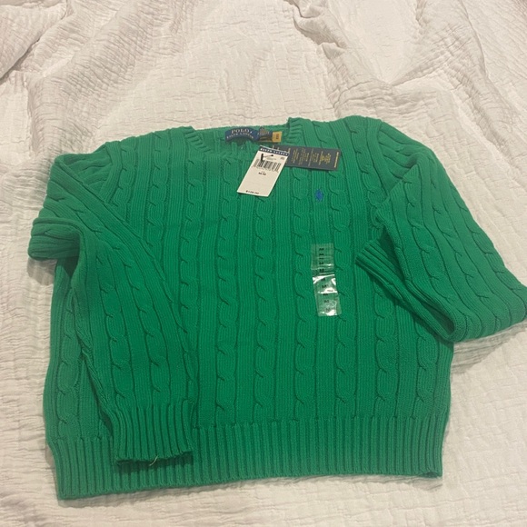 Polo by Ralph Lauren womens Vibrant Green Crewneck Sweater - Picture 4 of 7